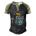 Reel Cool Mama Fishing Fisherman Retro Men's Henley Raglan T-Shirt Black Forest