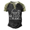 Retro Reel Cool Mama Fishing Fisher Men's Henley Raglan T-Shirt Black Forest