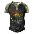 Retro Reel Cool Mama Fishing Lover Men's Henley Raglan T-Shirt Black Forest