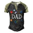 Space Dad Outer Space Crew Astronaut Fathers Day 2023 Men's Henley Raglan T-Shirt Black Forest