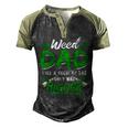 Weed Dad Marijuana 420 Cannabis Thc For Fathers Day Men's Henley Raglan T-Shirt Black Forest