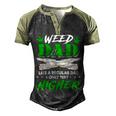 Weed Dad Marijuana Fathers Day For Daddy Men's Henley Raglan T-Shirt Black Forest