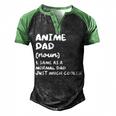Anime Dad Definition Japanese Men's Henley Raglan T-Shirt Black Green