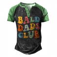 Bald Dads Club Dad Fathers Day Bald Head Joke Men's Henley Raglan T-Shirt Black Green