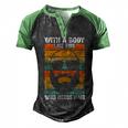 With A Body Like This Who Needs Hair Fathers Day Bald Dad Men's Henley Raglan T-Shirt Black Green