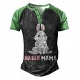 Cute Bunny Easter Rabbit Mum Rabbit Mum Men's Henley Raglan T-Shirt Black Green