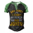 Dad Joke I Think You Mean Rad Jokes Dad Sayings Men's Henley Raglan T-Shirt Black Green