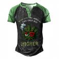 Dad Weed 420 Weed Dad Like Regular Dad Only Higher Men's Henley Raglan T-Shirt Black Green