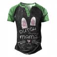 Dutch Rabbit Mum Rabbit Lover Men's Henley Raglan T-Shirt Black Green