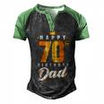 Happy 70Th Birthday Dad Birthday 70 Years Old Dad Men's Henley Raglan T-Shirt Black Green