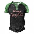 Moms Spaghetti And Meatballs Lover Meme Men's Henley Raglan T-Shirt Black Green