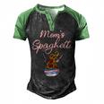 Moms Spaghetti And Meatballs Meme Food Men's Henley Raglan T-Shirt Black Green