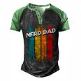 Nerd Dad Conservative Daddy Protective Father Men's Henley Raglan T-Shirt Black Green