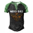 Nerd Dad Conservative Daddy Protective Father Men's Henley Raglan T-Shirt Black Green