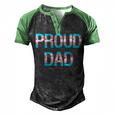 Proud Trans Dad Transgender Pride Flag Lgbt Father Men's Henley Raglan T-Shirt Black Green