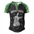 Rabbit Mum With Rabbit Easter Bunny Men's Henley Raglan T-Shirt Black Green
