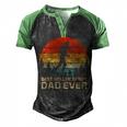 Retro Vintage Best Roller Derby Dad Ever Fathers Day Men's Henley Raglan T-Shirt Black Green
