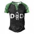 Space Dad Astronaut Daddy Outer Space Birthday Party Men's Henley Raglan T-Shirt Black Green