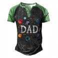 Space Dad Outer Space Crew Astronaut Fathers Day 2023 Men's Henley Raglan T-Shirt Black Green