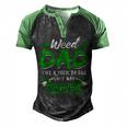 Weed Dad Marijuana 420 Cannabis Thc For Fathers Day Men's Henley Raglan T-Shirt Black Green