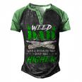 Weed Dad Marijuana Fathers Day For Daddy Men's Henley Raglan T-Shirt Black Green