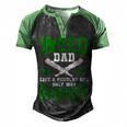 Weed Dad Like A Regular Dad Only Way Higher Fathers Day Men's Henley Raglan T-Shirt Black Green