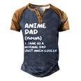 Anime Dad Definition Japanese Men's Henley Raglan T-Shirt Brown Orange