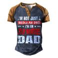Anime Dad Fathers Day Im Not A Regular Dad Im An Anime Dad Men's Henley Raglan T-Shirt Brown Orange