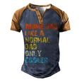 Anime Dad Like A Normal Dad But Cooler Fathers Day Anime Men's Henley Raglan T-Shirt Brown Orange