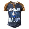 Anime Daddy Saying Animes Hobby Lover Dad Father Papa Men's Henley Raglan T-Shirt Brown Orange