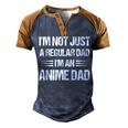 Anime Fathers Birthday Im An Anime Dad Fathers Day Anime Men's Henley Raglan T-Shirt Brown Orange