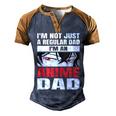 Anime Fathers Birthday Im An Anime Dad Fathers Day Men's Henley Raglan T-Shirt Brown Orange