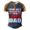 Anime Fathers Day Im Not A Regular Dad Im An Anime Dad Men's Henley Raglan T-Shirt Brown Orange