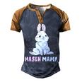 Cute Bunny Easter Rabbit Mum Rabbit Mum Men's Henley Raglan T-Shirt Brown Orange