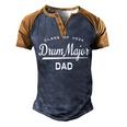 Drum Major Dad Class 2024 Marching Band Family Men's Henley Raglan T-Shirt Brown Orange