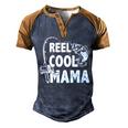 Family Lover Reel Cool Mama Fishing Fisher Fisherman Men's Henley Raglan T-Shirt Brown Orange