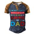 Fathers Birthday Im An Anime Dad Fathers Day Otaku Men's Henley Raglan T-Shirt Brown Orange