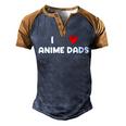 I Heart Anime Dads Love Red Simple Weeb Weeaboo Gay Men's Henley Raglan T-Shirt Brown Orange