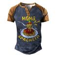 Moms Spaghetti Food Lovers Novelty Men's Henley Raglan T-Shirt Brown Orange