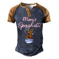 Moms Spaghetti And Meatballs Meme Food Men's Henley Raglan T-Shirt Brown Orange