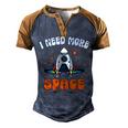 I Need More Space Dad I Teach Space Crew Tech Camp Mom Men's Henley Raglan T-Shirt Brown Orange