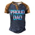 Proud Trans Dad Transgender Pride Flag Lgbt Father Men's Henley Raglan T-Shirt Brown Orange