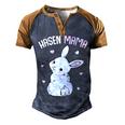 Rabbit Mum With Rabbit Easter Bunny Men's Henley Raglan T-Shirt Brown Orange