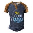 Reel Cool Mama Fishing Fisherman Retro Men's Henley Raglan T-Shirt Brown Orange