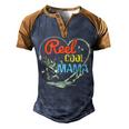 Reel Cool Mama Fishing For Womens Men's Henley Raglan T-Shirt Brown Orange