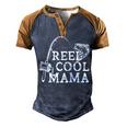 Retro Reel Cool Mama Fishing Fisher Men's Henley Raglan T-Shirt Brown Orange