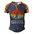 Retro Vintage Best Roller Derby Dad Ever Fathers Day Men's Henley Raglan T-Shirt Brown Orange