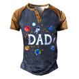 Space Dad Outer Space Crew Astronaut Fathers Day 2023 Men's Henley Raglan T-Shirt Brown Orange