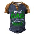 Weed Dad Marijuana 420 Cannabis Thc For Fathers Day Men's Henley Raglan T-Shirt Brown Orange