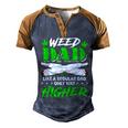 Weed Dad Marijuana Fathers Day For Daddy Men's Henley Raglan T-Shirt Brown Orange